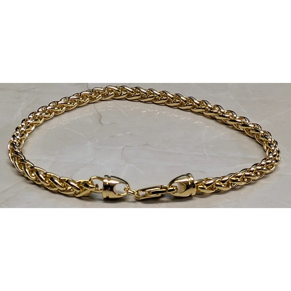 New 14K GF Gold Filled Wheat Chain Bracelet 7.25